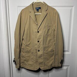 Vintage Polo Ralph Lauren Canvas Pockets Safari Jacket Blazer Khaki Size 42R